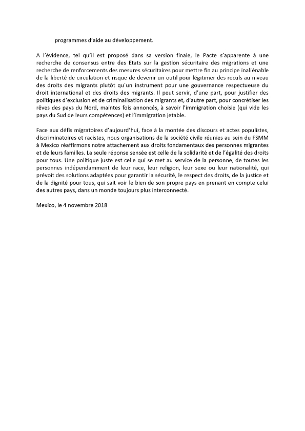 Dclaration de la socit civile sur Pacte mondial migration2 copie